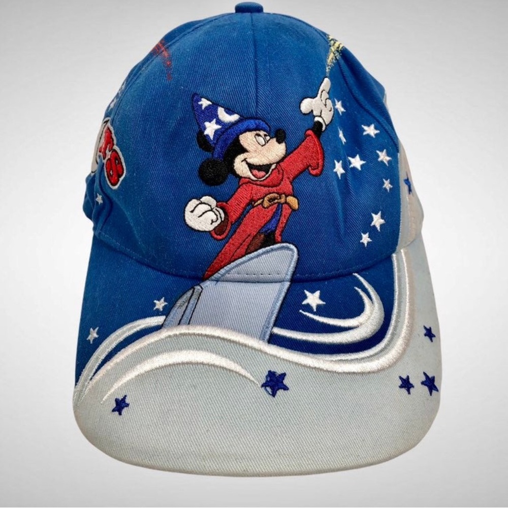 Walt Disney World Blue Embroidered Mickey Mouse Sorcerer Hat Size YOUTH!